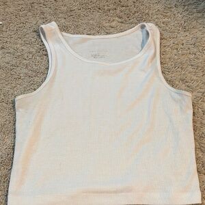 White Ribbed Tank Top